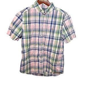 Polo Ralph Lauren Boys Short Sleeve Button Up Plaid Shirt Large 14-16